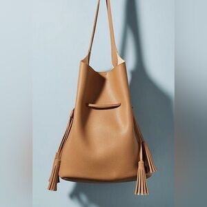 NEW Street Level • Bucket Drawstring Boho Handbag Vegan Leather With Clutch